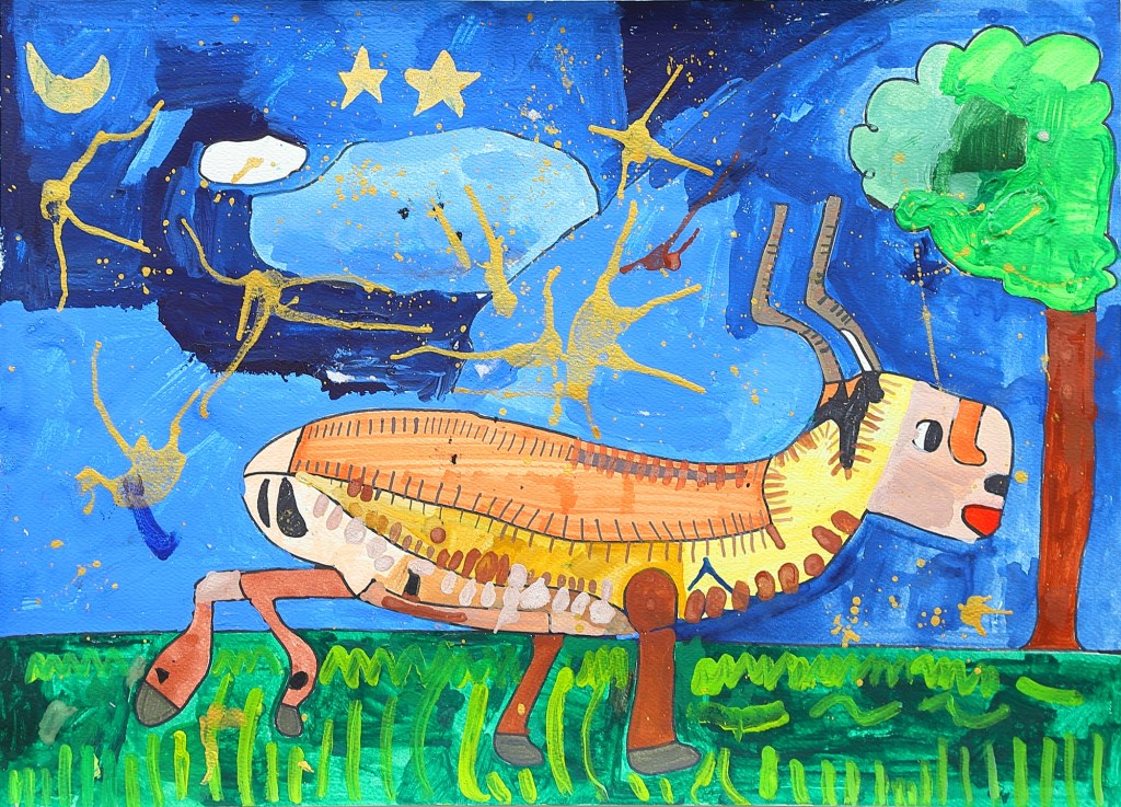 星空下的梅花鹿