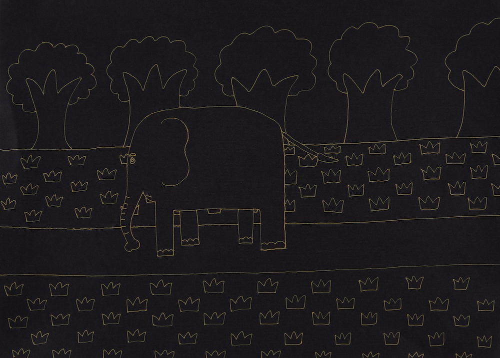 走走停停(大象在森林裡散步,有時會停下來凝望思考)